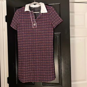 Zara multicolored short-sleeve dress with sparkle detail :: Sz M